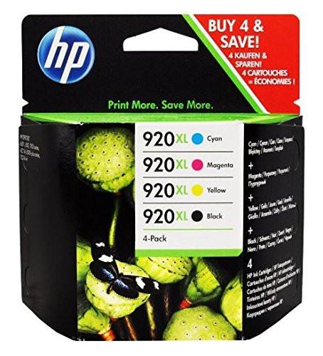 HP 920XL Four Pack Black & Colors Ink Cartridge Set -Black/Yellow/Cyan/Magenta