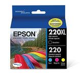 Epson T220XL-BCS Cartridge Ink, Pack of 4, (CMYK)