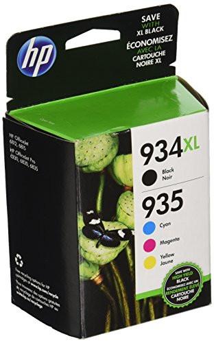 HP 934XL/935 High Yield Black and Standard C/M/Y Color Ink Cartridges (N9H66FN#140), Combo 4/Pack