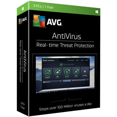 AVG Antivirus 2017, 3 PCs, 1 Year
