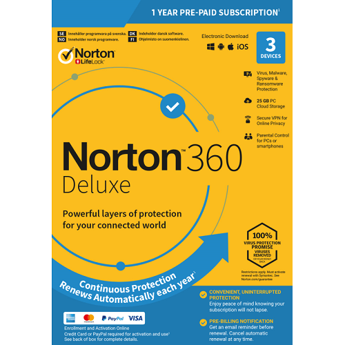 Norton 360 Deluxe - 1-Year / 3-Device - Global